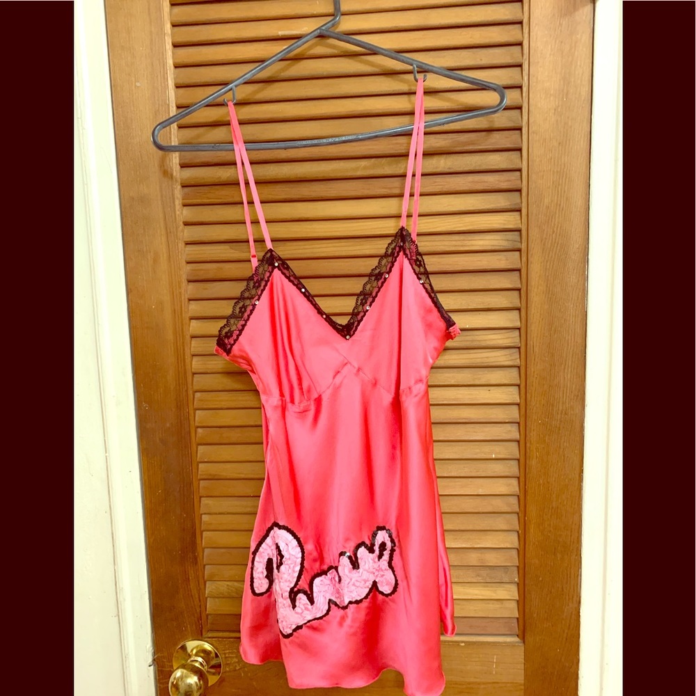 Silk pink and black top- “Pinup”